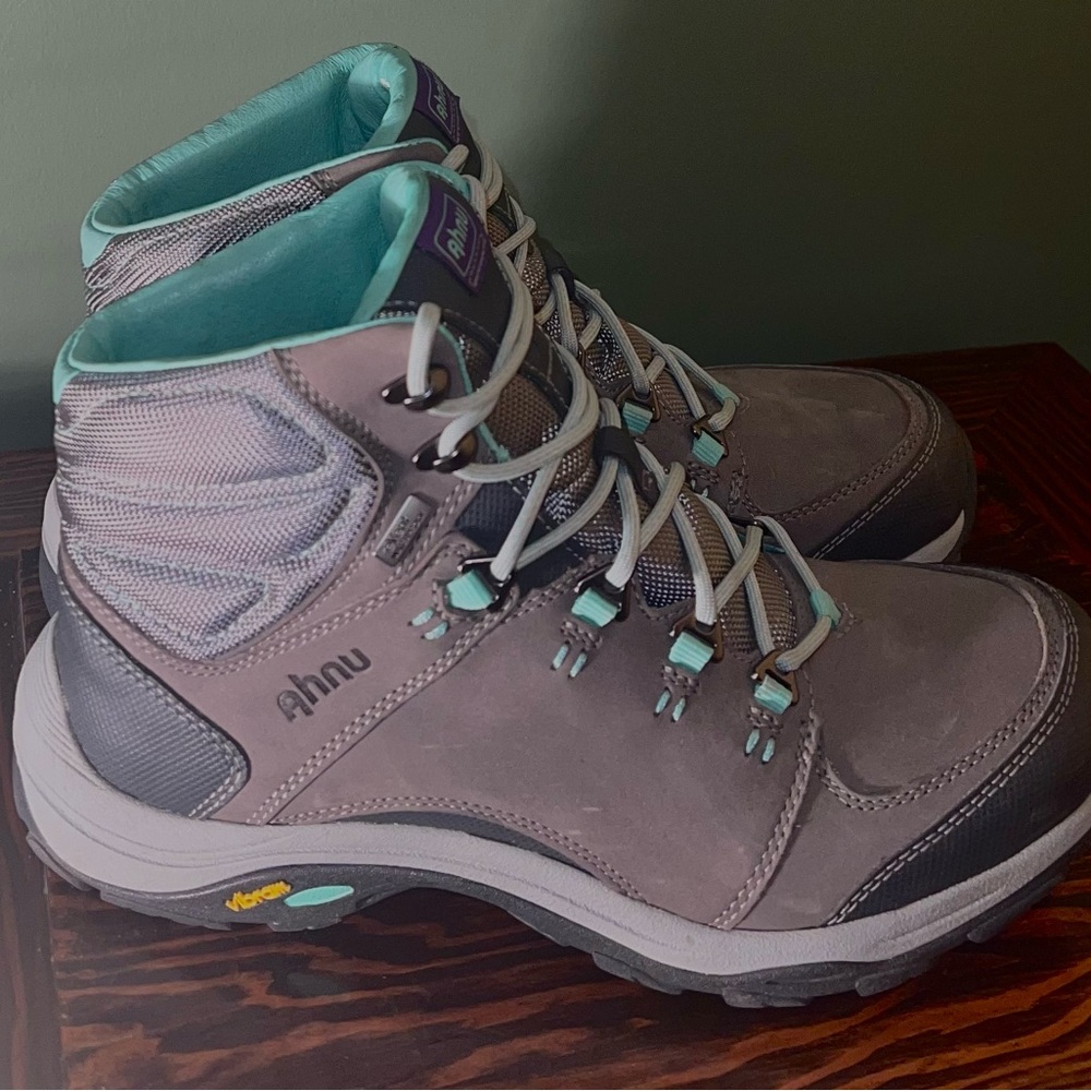 Ahnu Women's Grey and Teal Hiking Boots